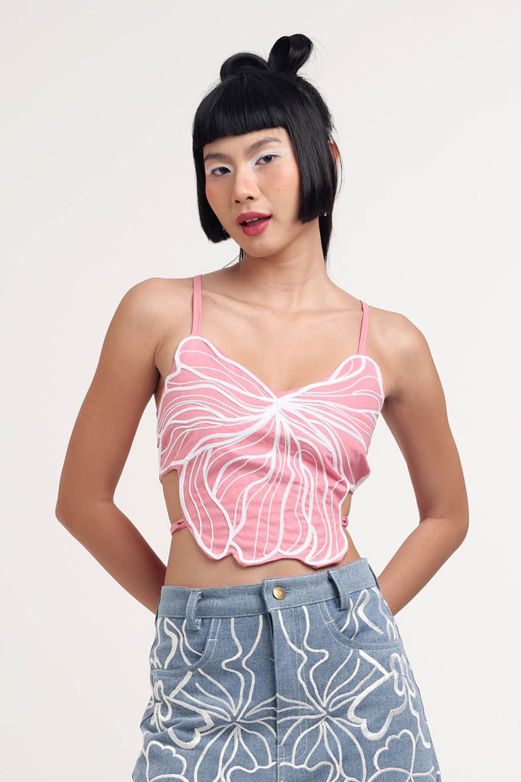 Flower Top Pink-White – Suedeson