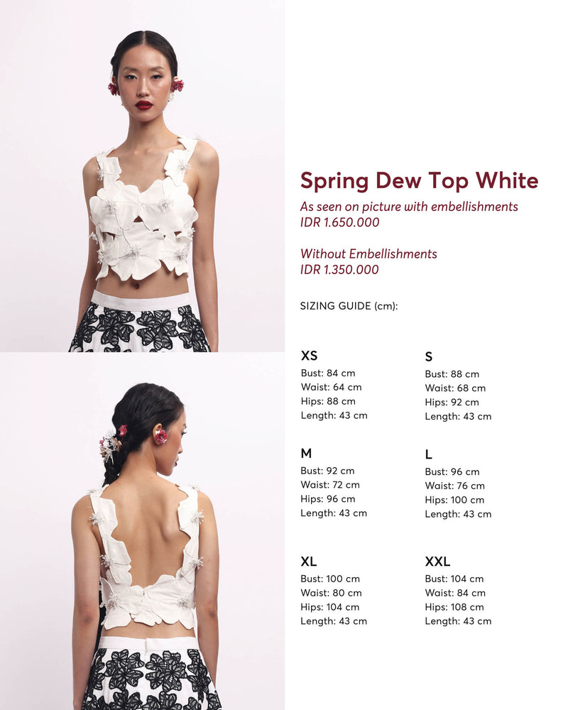 Spring Dew Top Ivory - Handmade Flowers