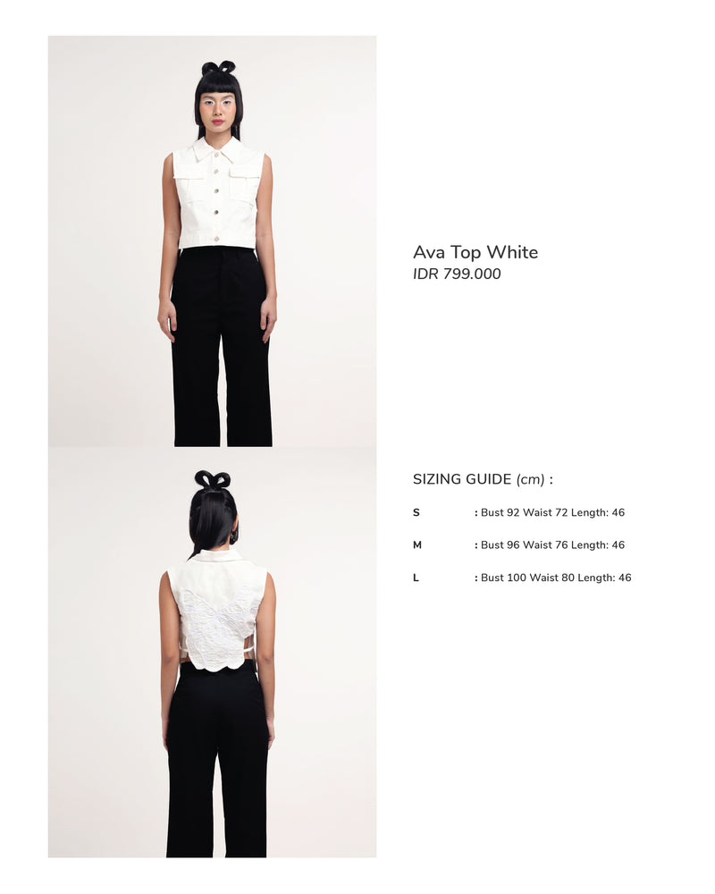 Ava Top Denim - White on White