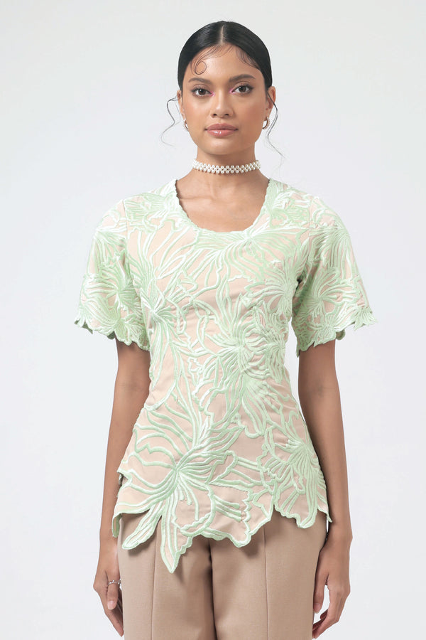 Blooming Lace Top in Mint