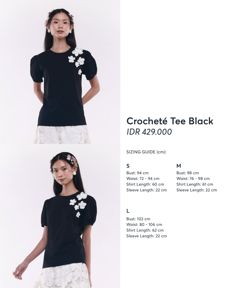 Crocheté Tee Black