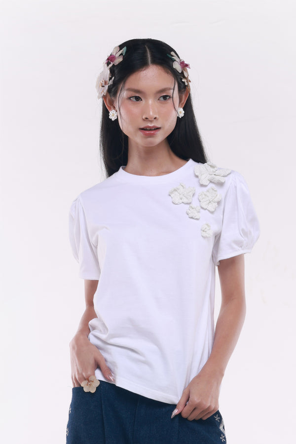 Crocheté Tee White