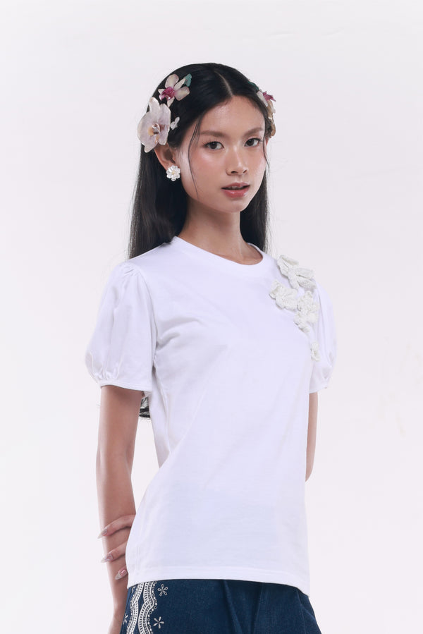 Crocheté Tee White