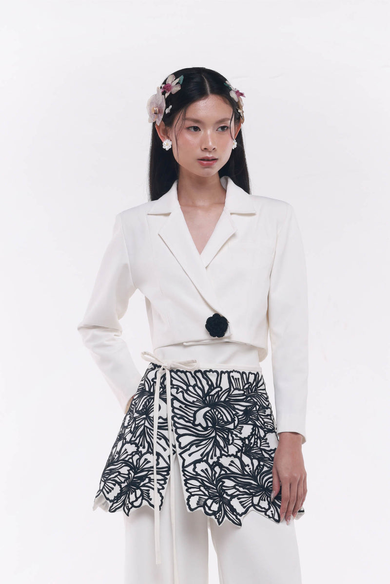 Fleur Tailored Top White