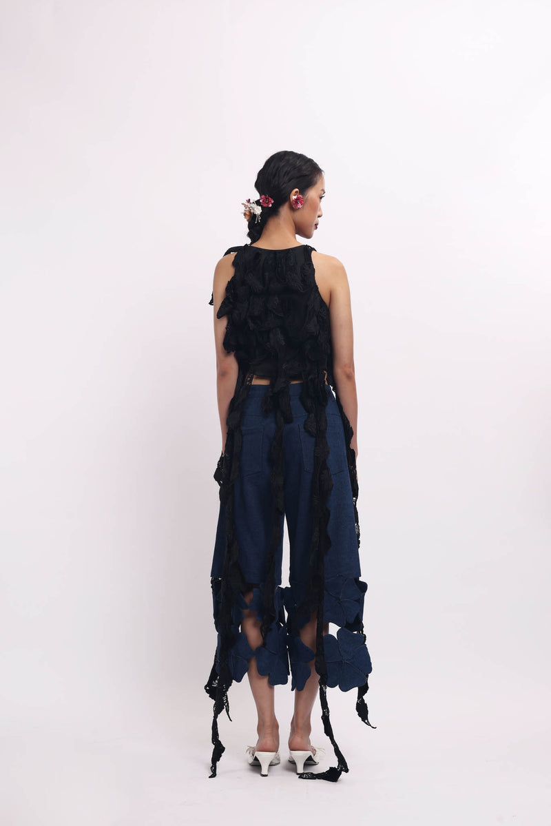 Floréve Top Black, Handmade Lace