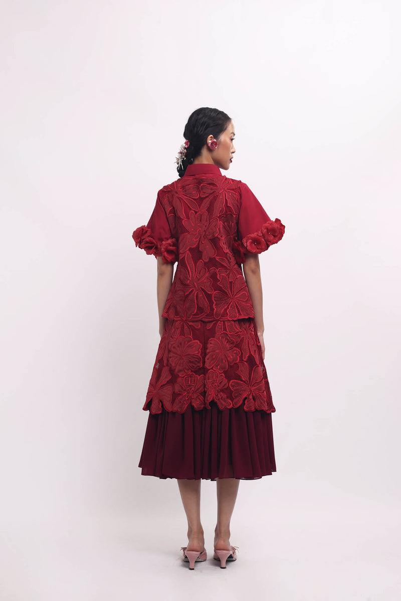 Camellia Whisper Skirt Red