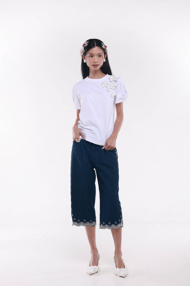 Crocheté Tee White