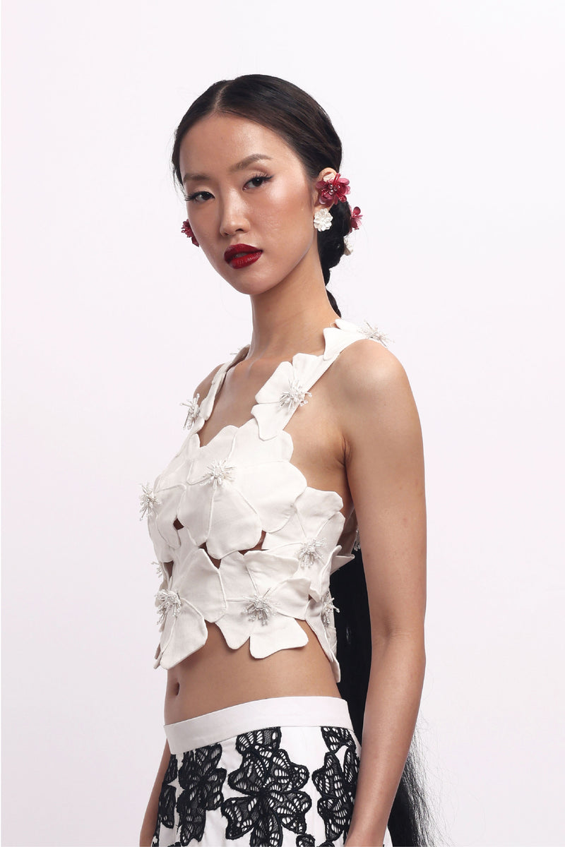 Spring Dew Top Ivory - Handmade Flowers