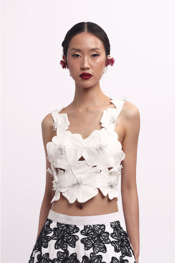 Spring Dew Top Ivory - Handmade Flowers